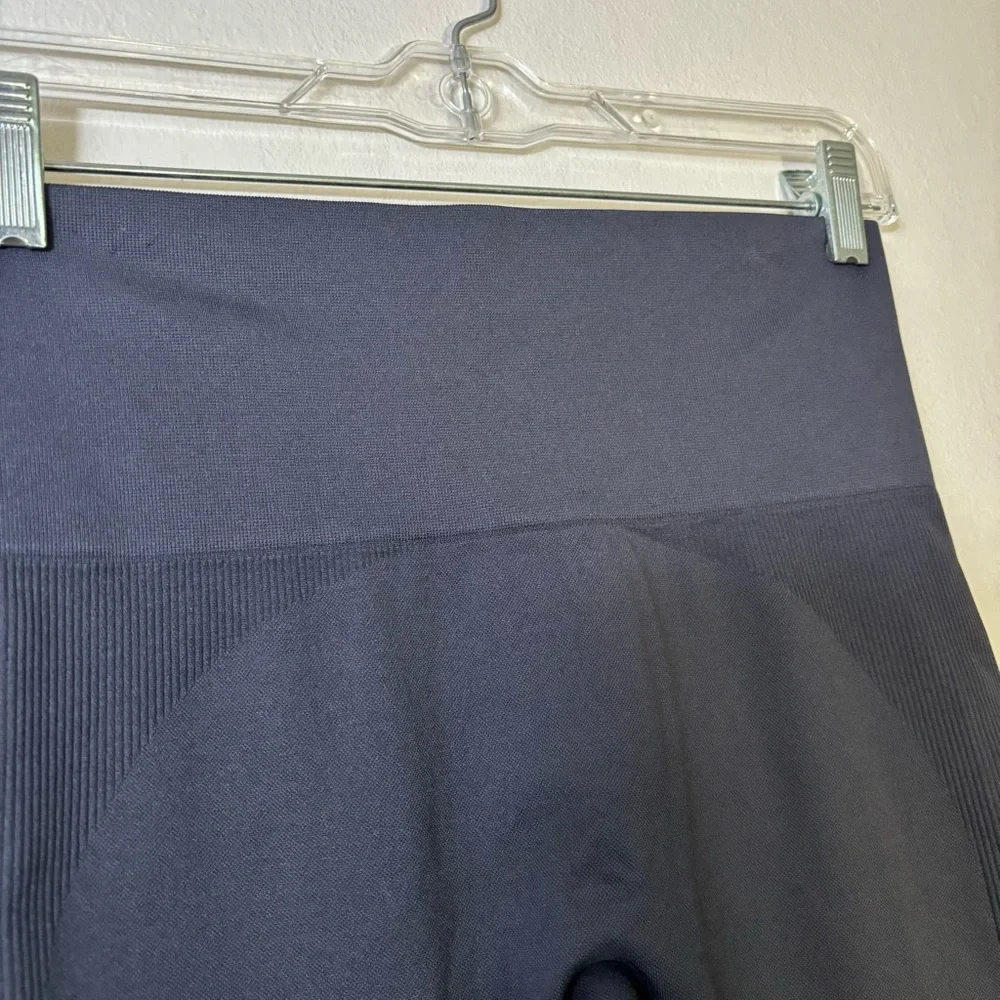 SET Active SculptFlex Leggings Size Medium Blue-Gray High Waist Side Ribbing - Picture 4 of 10